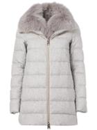 Herno Fur Trimmed Padded Jacket - Grey