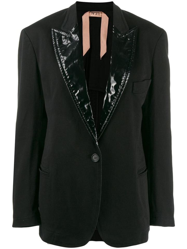 Nº21 Vinyl Lapels Blazer - Black