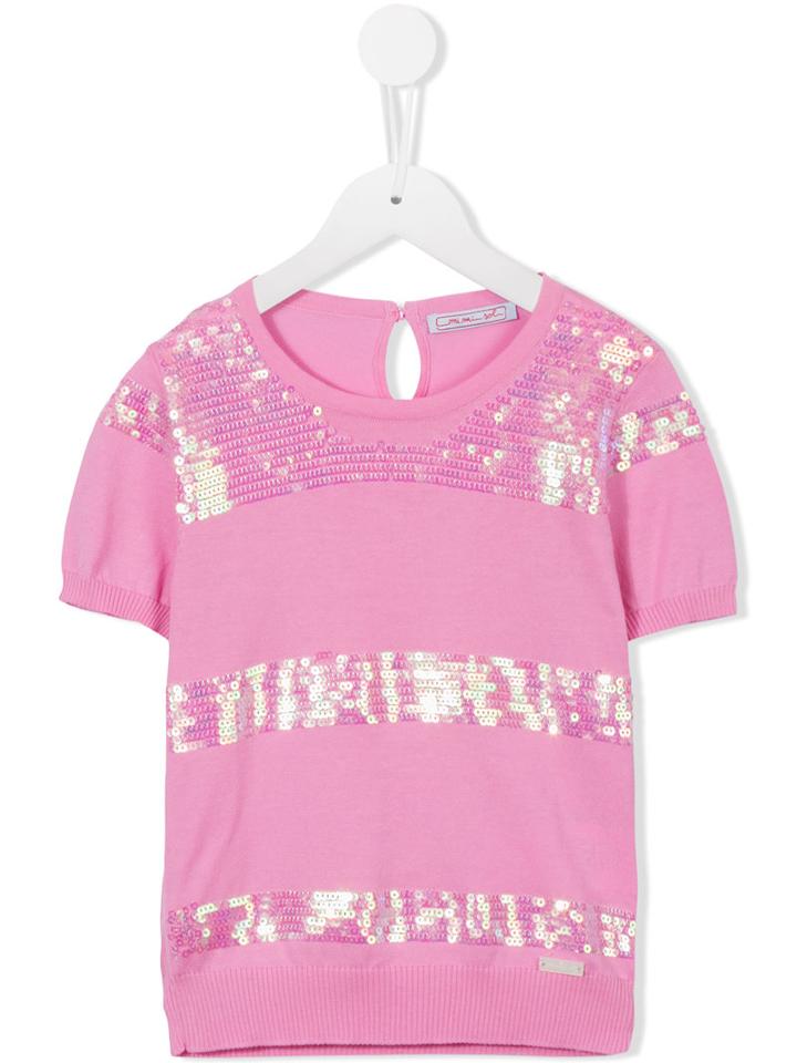 Mi Mi Sol Sequinned Knitted Top, Girl's, Size: 6 Yrs, Pink/purple