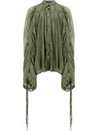 Y / Project Fringed-hem Pleated Shirt - Green