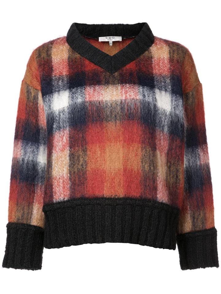 Sea Plaid Sweater - Black