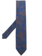 Etro Paisley Embroidery Tie - Blue