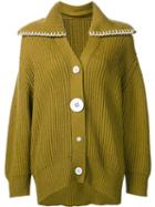 Edun Chunky Knitted Cardigan, Women's, Size: Small, Green, Wool/merino