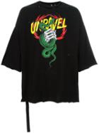 Unravel Project Logo Print T-shirt, Men's, Size: Xs, Black, Cotton/viscose/polyurethane