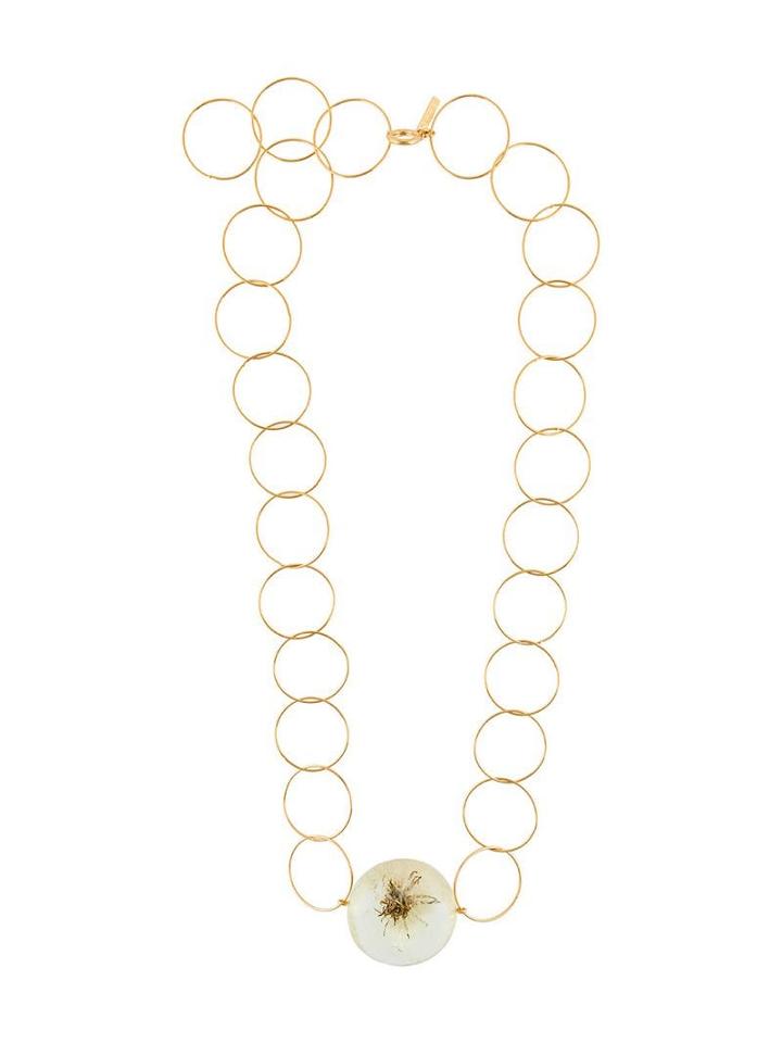 Marni Flower Resin Orb Necklace - Yellow