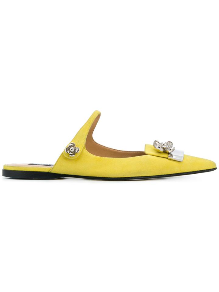 Sergio Rossi Flower Detail Mules - Yellow & Orange