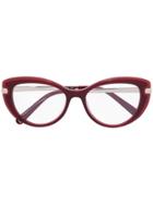 Salvatore Ferragamo Eyewear Cat Eye-frame Optical Glasses - Metallic