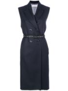 Golden Goose Deluxe Brand - Sleeveless Double-breasted Coat - Women - Cupro/viscose/wool - M, Blue, Cupro/viscose/wool