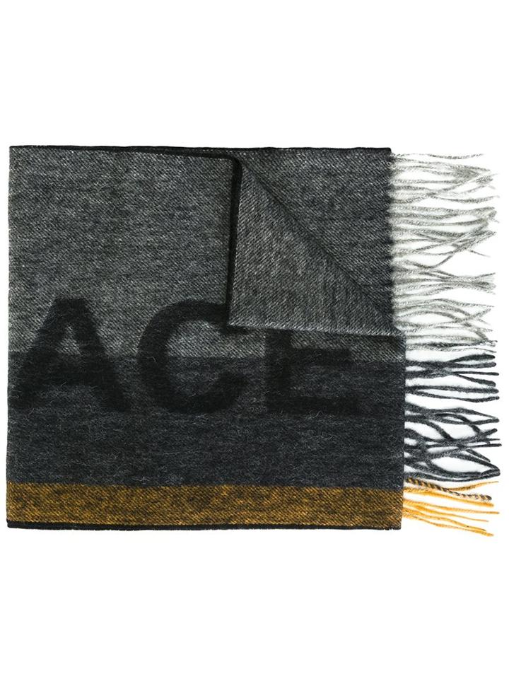Ps By Paul Smith Striped Scarf, Grey, Wool