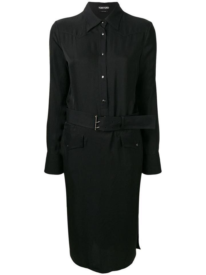 Tom Ford Belted Shirt Jacket - Black