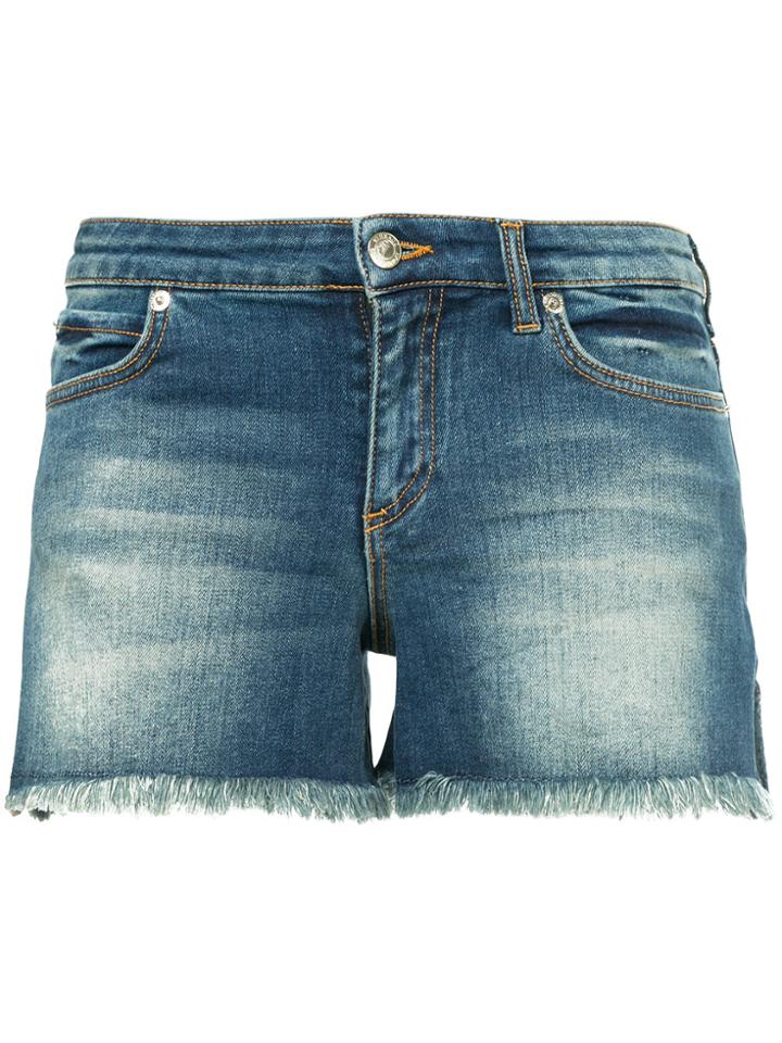Versace Collection Contrast Pocket Denim Shorts - Blue