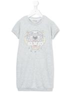 Kenzo Kids Logo Print Dress, Girl's, Size: 10 Yrs, Grey