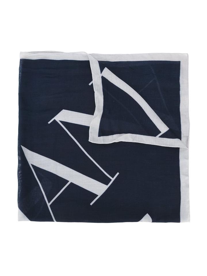 Armani Junior Logo Print Scarf, Boy's, Blue