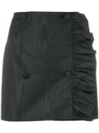 Msgm Asymmetrical Ruffle Mini Skirt - Black