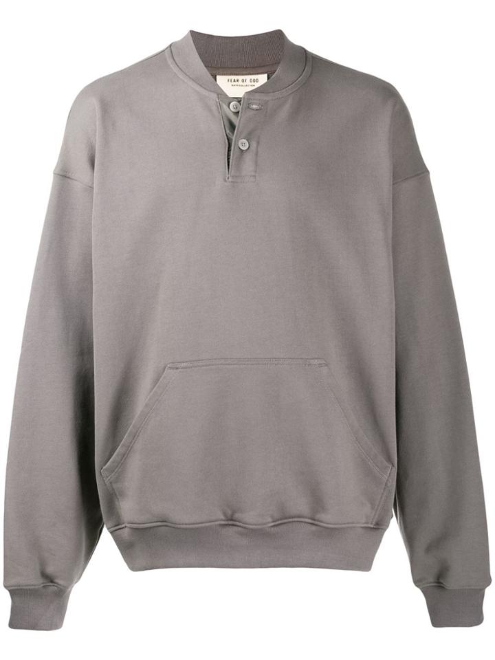 Fear Of God Front Buttoned Sweatshirt - Grey