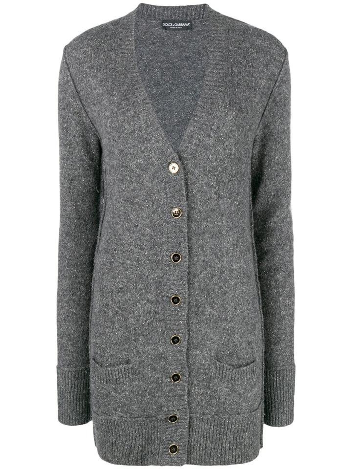 Dolce & Gabbana Vintage Elongated V-neck Cardigan - Grey