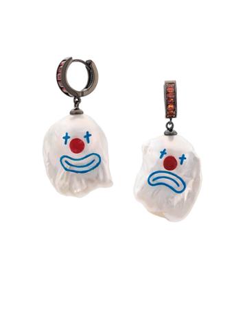 Jiwinaia Happy & Sad Clown Earrings - Pink
