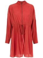 Alcaçuz Drawstring Legislação Cardigan - Red