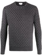 Ballantyne Crew Neck Basket Knit Sweater - Grey