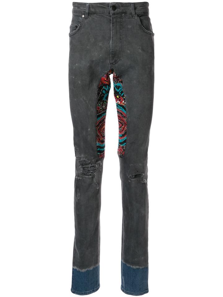 Alchemist Embroidered Patchwork Skinny Jeans - Blue