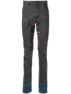 Alchemist Embroidered Patchwork Skinny Jeans - Blue