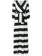 Alice+olivia Striped Tie Waist Maxi Dress - White