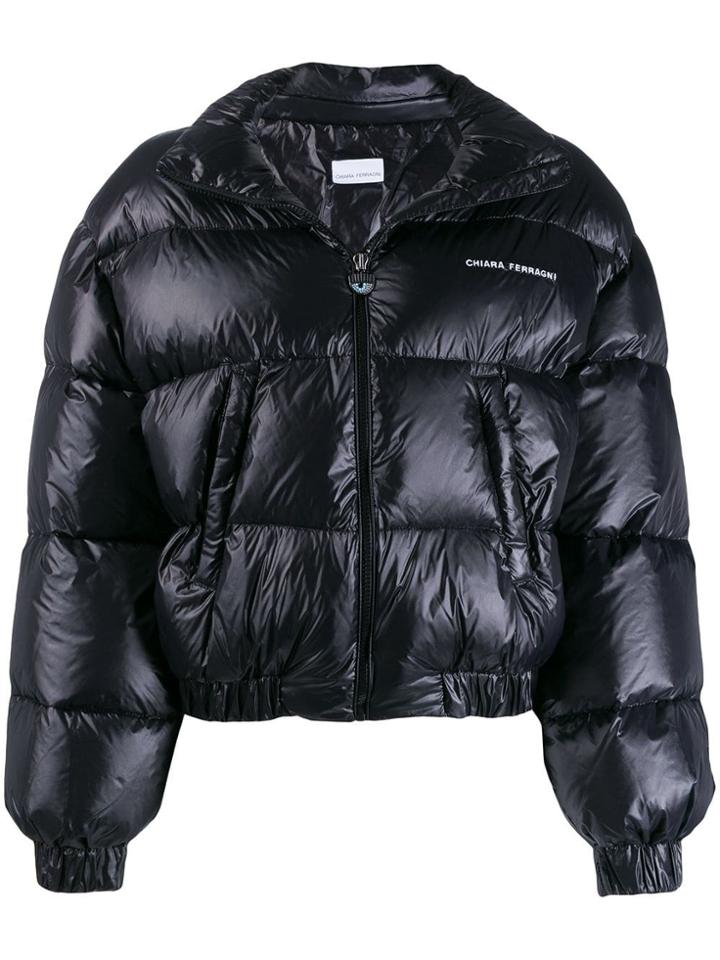 Chiara Ferragni Cropped Puffer Jacket - Black