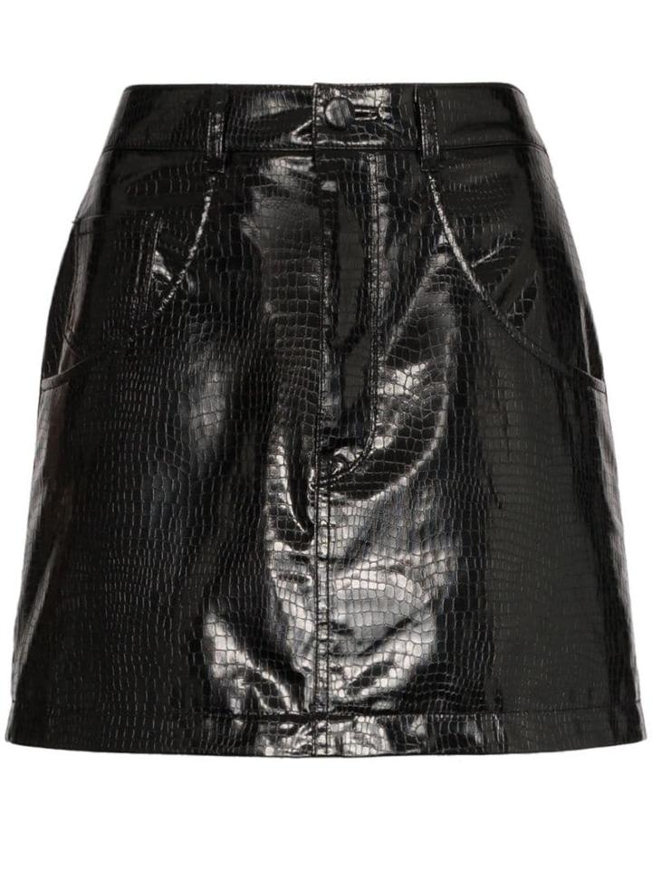 We11done Python-effect Faux Leather Mini Skirt - Black