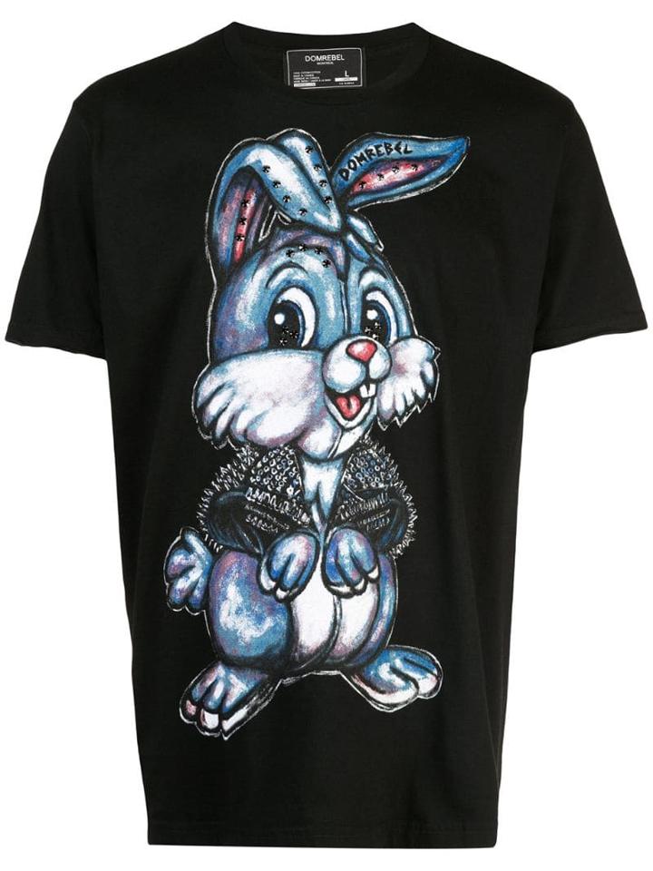 Domrebel Jumper T-shirt With 25 Crystals - Black