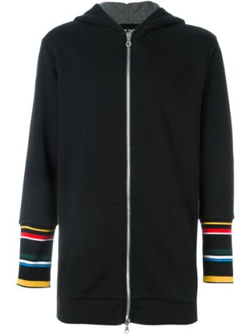 Ejxiii Striped Cuff Zipped Hoodie