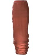 Rick Owens Ruched Maxi Skirt - Brown