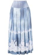 Ermanno Scervino Striped Midi Skirt With Embroidered Details - Blue