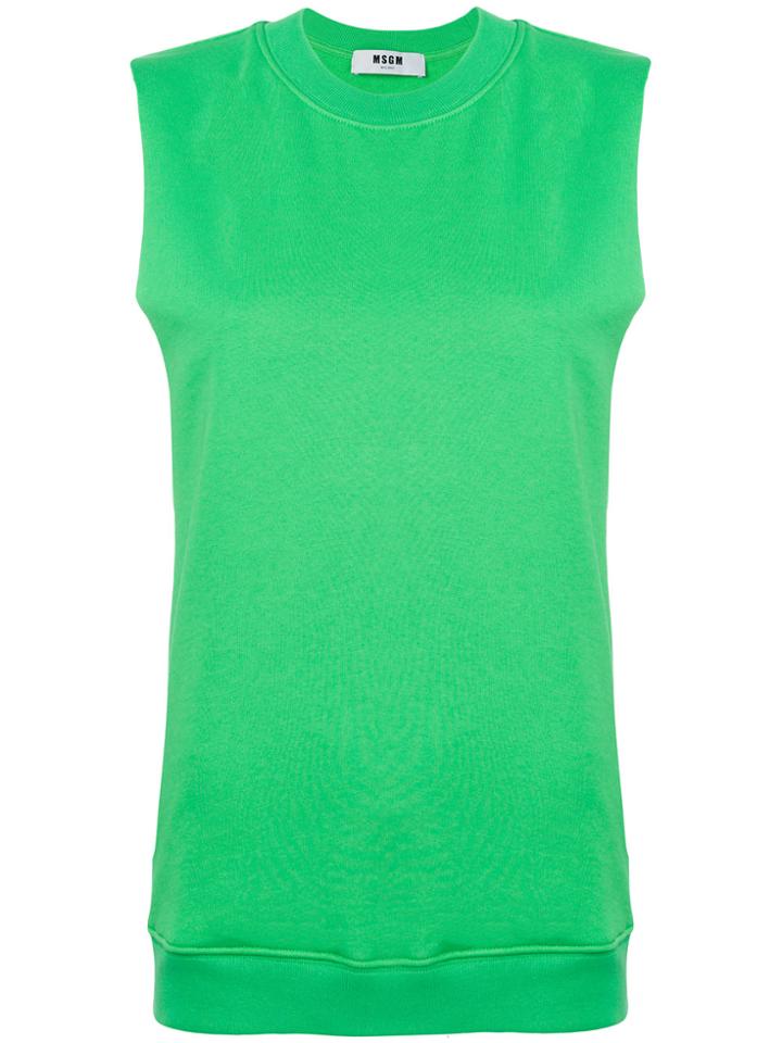 Msgm Sleeveless Sweatshirt - Green