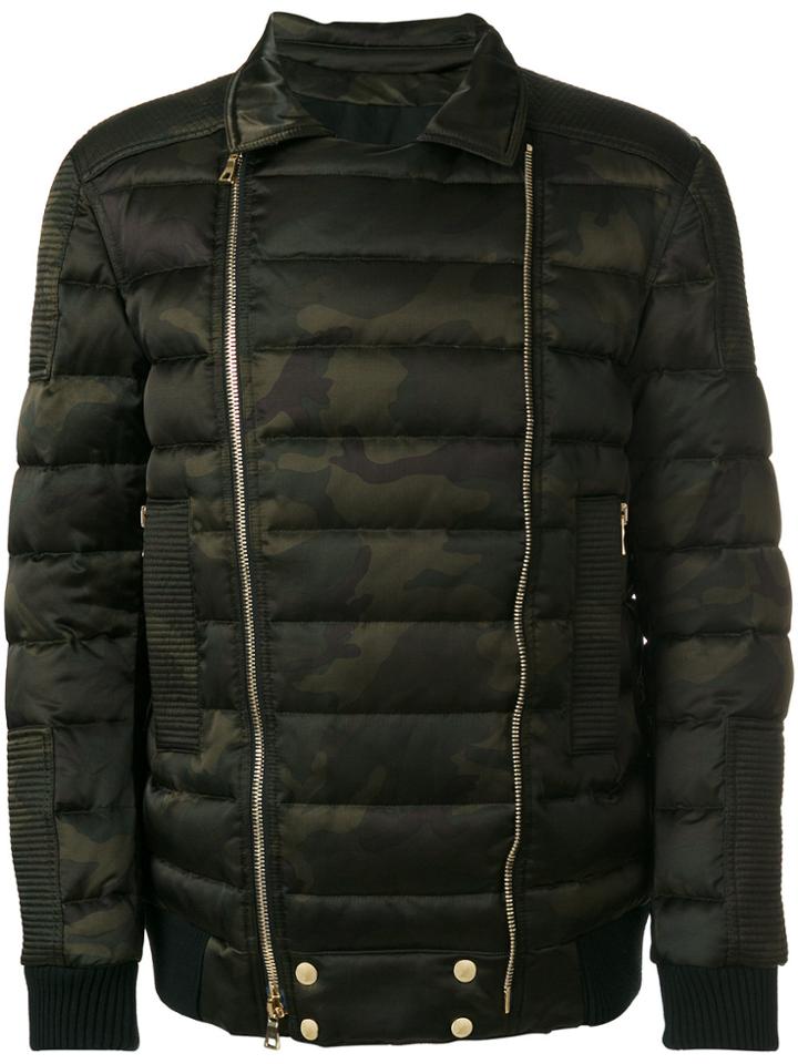 Balmain Camouflage Padded Jacket - Green