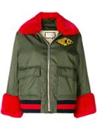 Gucci Logo Patch Bomber Jacket - Green
