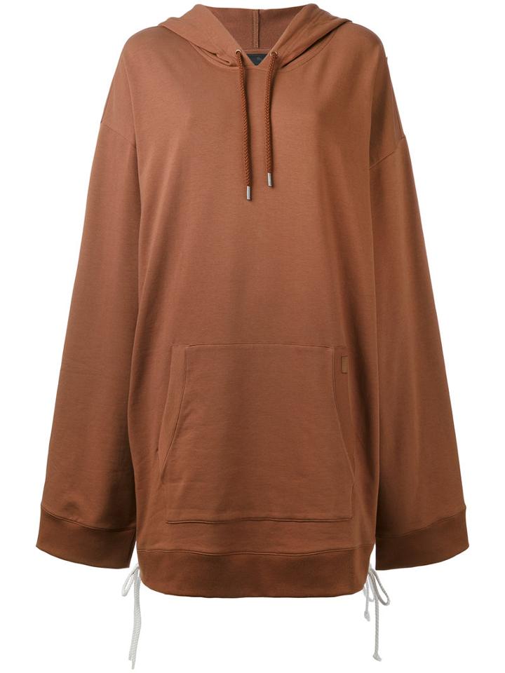 Puma - Oversized Hooded Top - Women - Cotton/polyester/spandex/elastane - S, Brown, Cotton/polyester/spandex/elastane