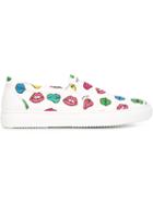 Au Jour Le Jour Mouth Print Slip-on Sneakers