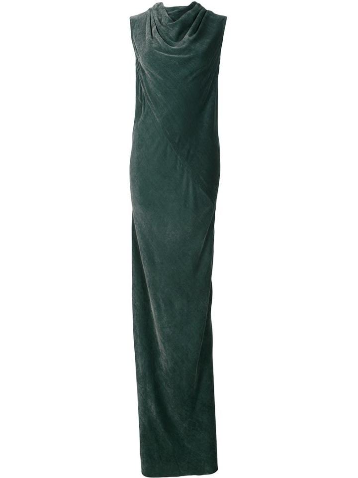 Rick Owens Velvet Evening Dress, Women's, Size: 38, Blue, Acetate