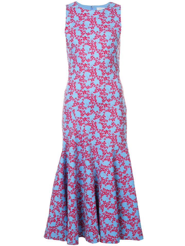 Carolina Herrera Floral Tulip Dress - Black