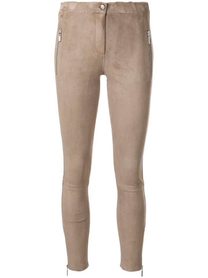 Arma Skinny Leather Trousers - Nude & Neutrals