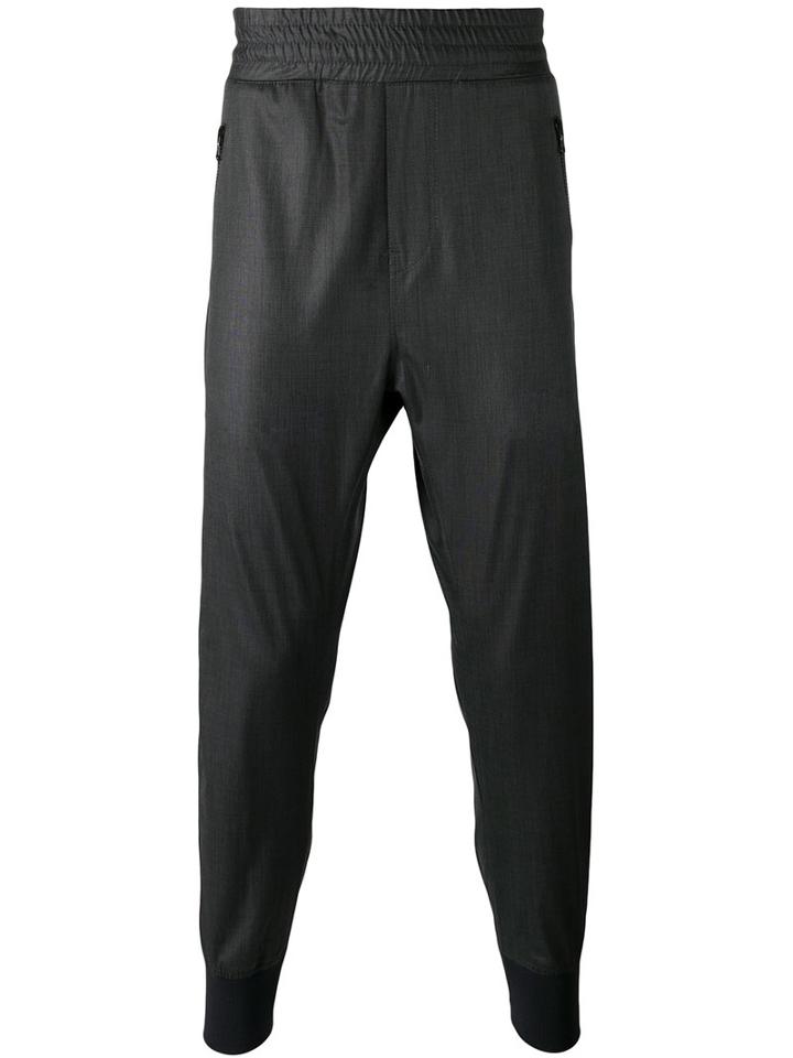 Wooyoungmi - Cuffed-ankle Tailored Trousers - Men - Elastodiene/polyester/viscose - 48, Black, Elastodiene/polyester/viscose