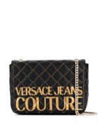 Versace Jeans Couture Quilted Logo Shoulder Bag - Black