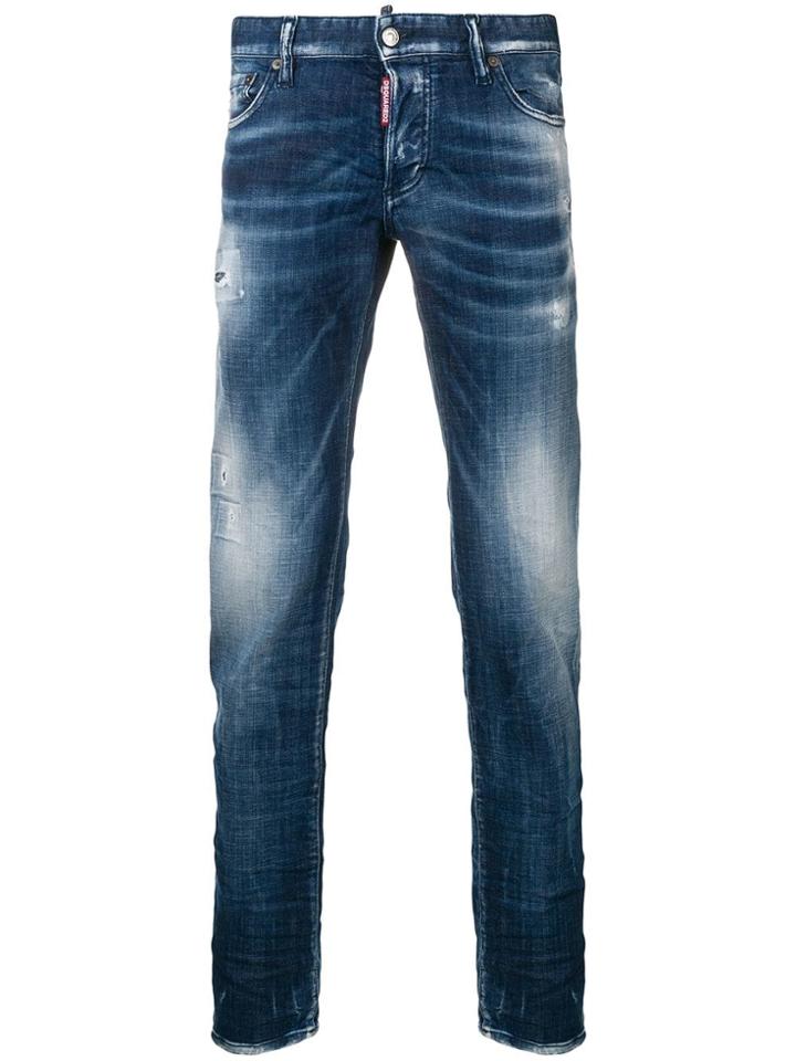 Dsquared2 Regular Distressed Trousers - Blue