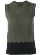 Alexander Wang V-neck Sleeveless Knit Top, Women's, Size: Medium, Green, Lambs Wool/cashmere/viscose