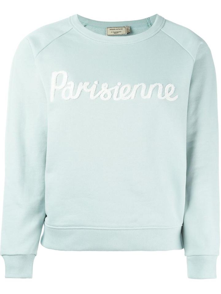 Maison Kitsuné Parisienne Sweatshirt, Women's, Size: M, Green, Cotton