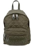 Moschino Quilted Small Logo Backpack - Green