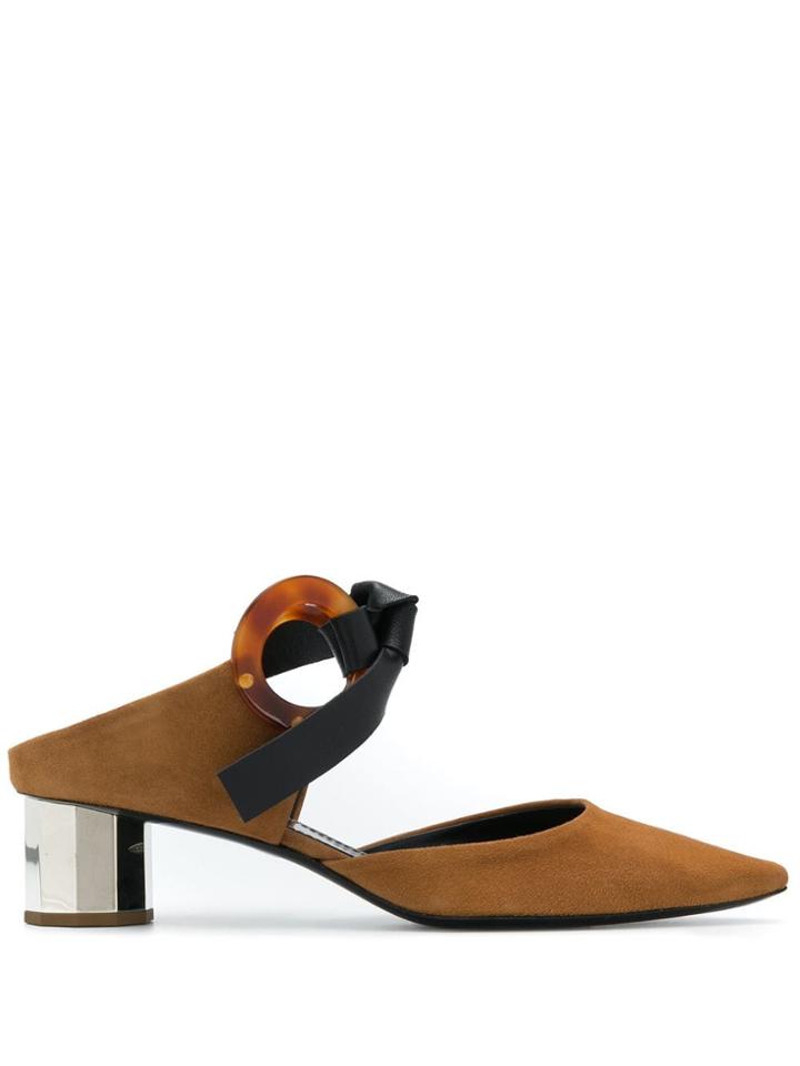 Proenza Schouler Grommet Block Heel Mules - Brown