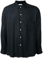 Monkey Time - Chest Pocket Shirt - Men - Rayon - L, Black, Rayon