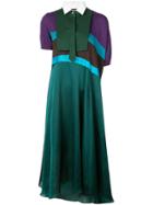 Sacai Bib Detail Polo Dress - Green