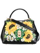 Dolce & Gabbana - Lucia Sunflower Tote - Women - Calf Leather - One Size, Black, Calf Leather